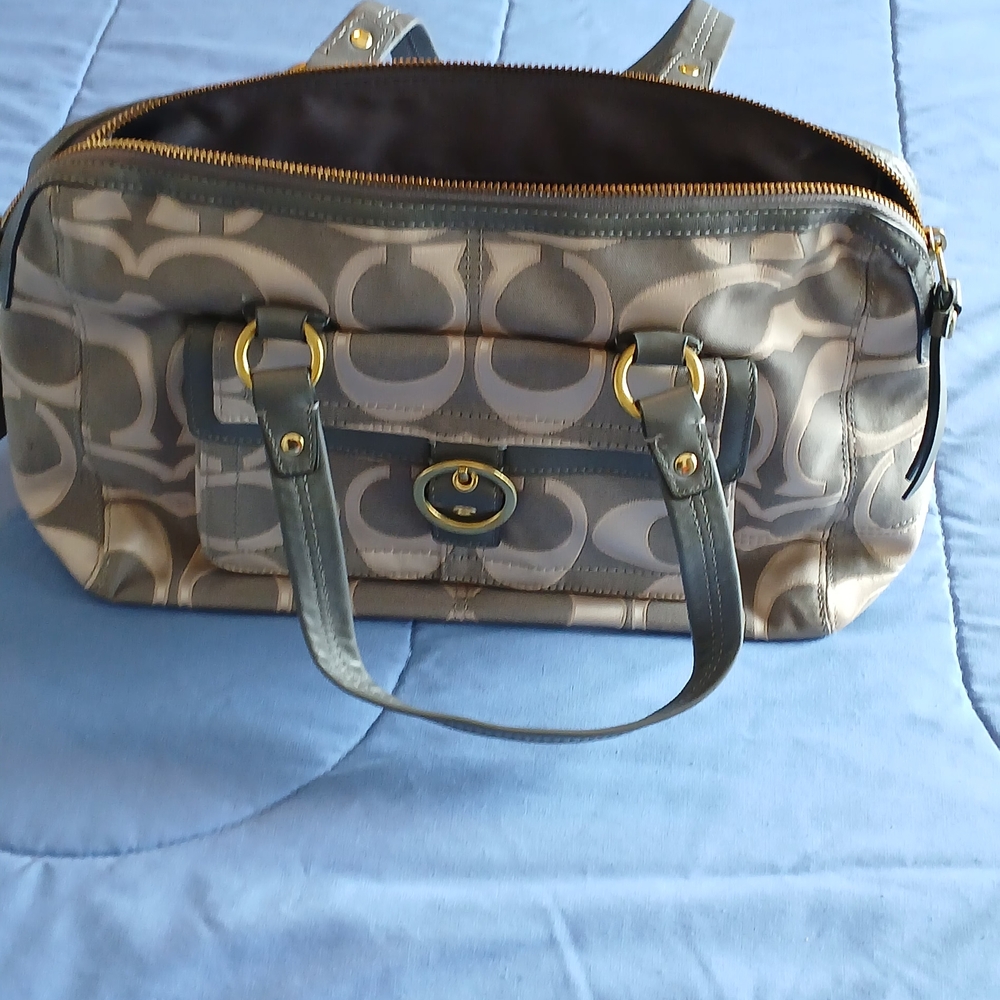 Coach Women's Signature Pattern Satchel in Gray